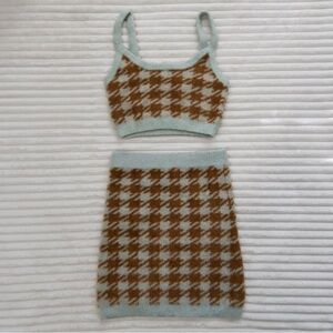 For Love & Lemons Cher Houndstooth Skirt and Tank Set